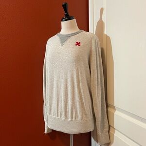 Best Made Co Men’s‎ Raglan Gusseted Heather Gray Cotton Terry Pullover Sweater
